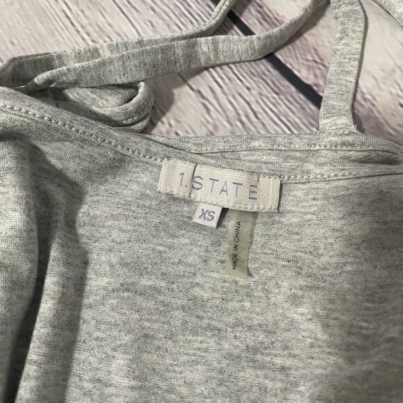 🟢1. State Grey Cross Neck  3/4 Sleeve Top XS - Picture 6 of 7